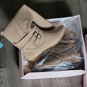 JustFab Tan Over the Knee Boots Suede Style